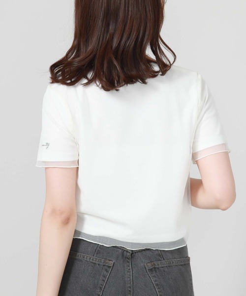 archives（アルシーヴ）の「チュールレイヤードＴシャツ（Tシャツ/カットソー・レディース・ブラック/オフホワイト/オレンジ・MEDIUM）」の8枚目の写真