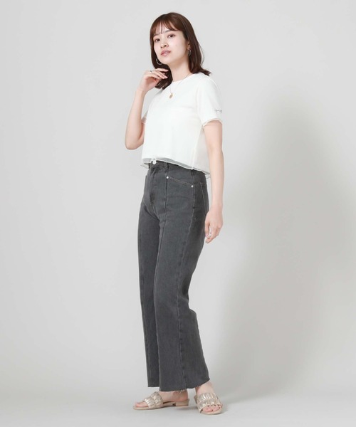 archives（アルシーヴ）の「チュールレイヤードＴシャツ（Tシャツ/カットソー・レディース・ブラック/オフホワイト/オレンジ・MEDIUM）」の13枚目の写真