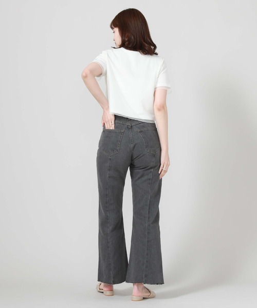 archives（アルシーヴ）の「チュールレイヤードＴシャツ（Tシャツ/カットソー・レディース・ブラック/オフホワイト/オレンジ・MEDIUM）」の14枚目の写真