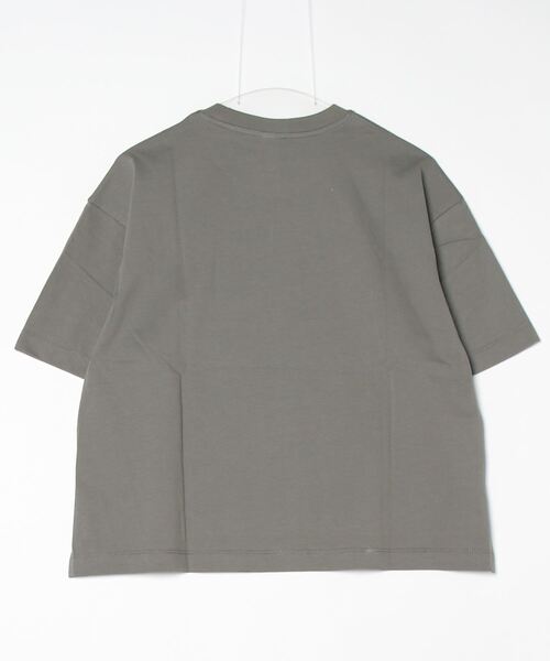 TIGORA（ティゴラ）の「ティゴラ TIGORA コットンオーバーサイズTシャツ カレッジ（Tシャツ/カットソー・レディース・ベージュ/グリーン・S/M/L/XL）」の3枚目の写真