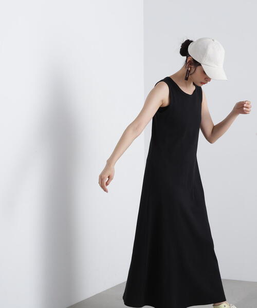 N.（N. Natural Beauty Basic）（エヌエヌナチュラルビューティーベーシック）の「◆リブノースリーブカットワンピース（ワンピース・レディース・ベージュ/ブルー/ブラック・MEDIUM）」の14枚目の写真