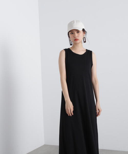 N.（N. Natural Beauty Basic）（エヌエヌナチュラルビューティーベーシック）の「◆リブノースリーブカットワンピース（ワンピース・レディース・ベージュ/ブルー/ブラック・MEDIUM）」の18枚目の写真