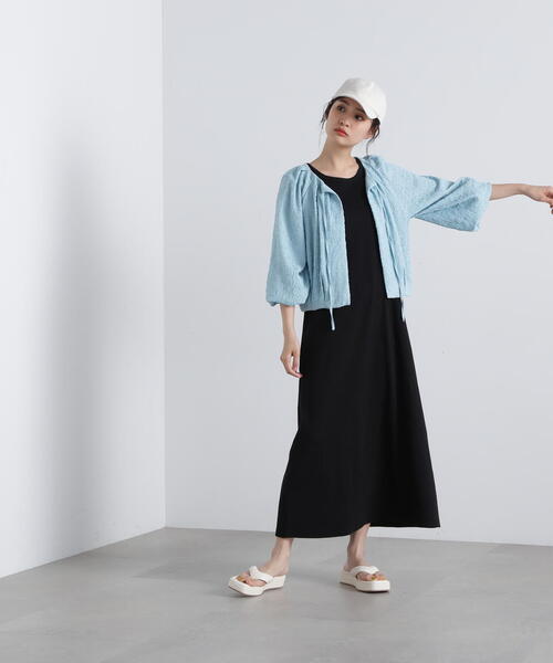 N.（N. Natural Beauty Basic）（エヌエヌナチュラルビューティーベーシック）の「◆リブノースリーブカットワンピース（ワンピース・レディース・ベージュ/ブルー/ブラック・MEDIUM）」の19枚目の写真