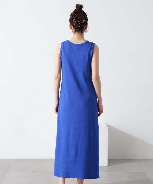 N.（N. Natural Beauty Basic）（エヌエヌナチュラルビューティーベーシック）の「◆リブノースリーブカットワンピース（ワンピース・レディース・ベージュ/ブルー/ブラック・MEDIUM）」の4枚目の写真