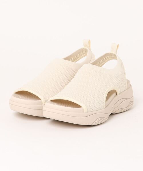 HEAL ME（ヒールミー）の「HEAL ME ヒールミー レディース 厚底ニットスポーティーサンダル【軽量】 224303（サンダル・レディース・ホワイト/ブラック/カーキ/グレー・M/L/LL/S）」の5枚目の写真