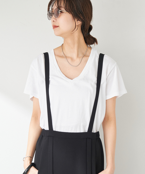 plage(プラージュ)の「THE GREAT./ザ グレイト THE V/NECK Tシャツ(Tシャツ/カットソー・レディース・スミクロ/ホワイト・FREE)」の1枚目の写真