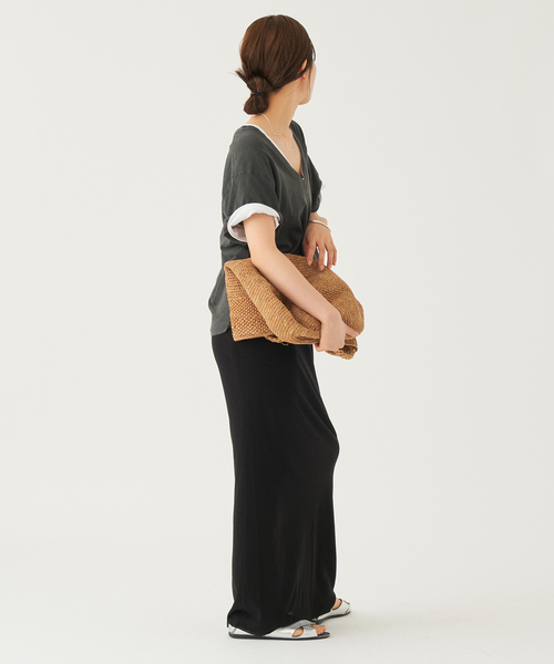 plage(プラージュ)の「THE GREAT./ザ グレイト THE V/NECK Tシャツ(Tシャツ/カットソー・レディース・スミクロ/ホワイト・FREE)」の4枚目の写真