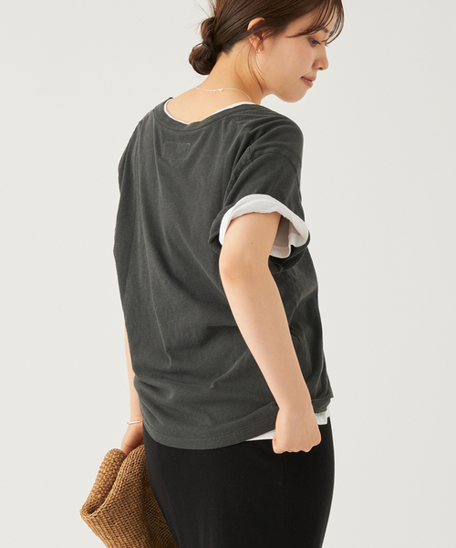 plage(プラージュ)の「THE GREAT./ザ グレイト THE V/NECK Tシャツ(Tシャツ/カットソー・レディース・スミクロ/ホワイト・FREE)」の5枚目の写真