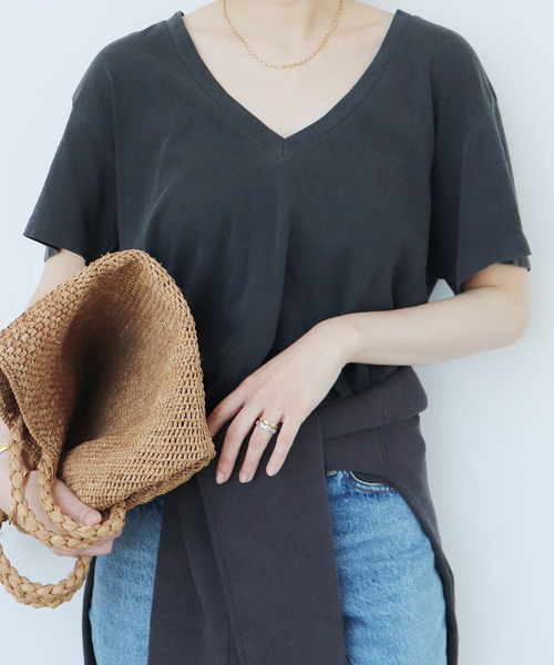 plage(プラージュ)の「THE GREAT./ザ グレイト THE V/NECK Tシャツ(Tシャツ/カットソー・レディース・スミクロ/ホワイト・FREE)」の10枚目の写真