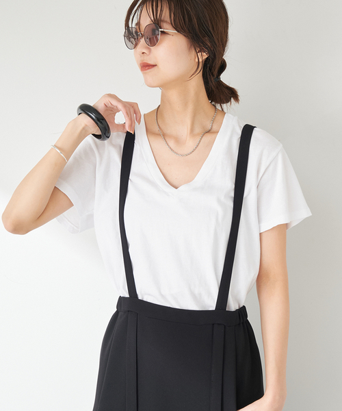 plage(プラージュ)の「THE GREAT./ザ グレイト THE V/NECK Tシャツ(Tシャツ/カットソー・レディース・スミクロ/ホワイト・FREE)」の12枚目の写真