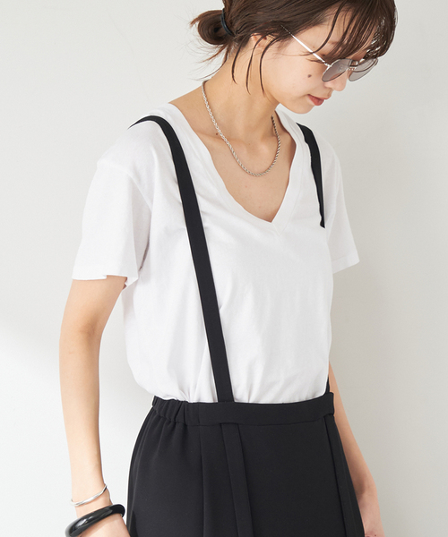 plage(プラージュ)の「THE GREAT./ザ グレイト THE V/NECK Tシャツ(Tシャツ/カットソー・レディース・スミクロ/ホワイト・FREE)」の16枚目の写真