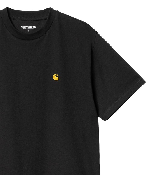 Carhartt(カーハート)の「Carhartt WIP/カーハートダブリューアイピー 半袖Tシャツ 刺繍ロゴ MUJI I033045(Tシャツ/カットソー・レディース・グレー/ブラック/ホワイト×ゴールド・S/M)」の1枚目の写真