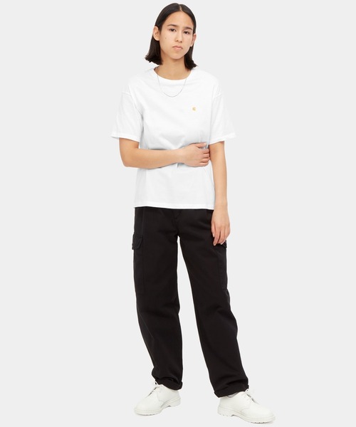 Carhartt(カーハート)の「Carhartt WIP/カーハートダブリューアイピー 半袖Tシャツ 刺繍ロゴ MUJI I033045(Tシャツ/カットソー・レディース・グレー/ブラック/ホワイト×ゴールド・S/M)」の12枚目の写真