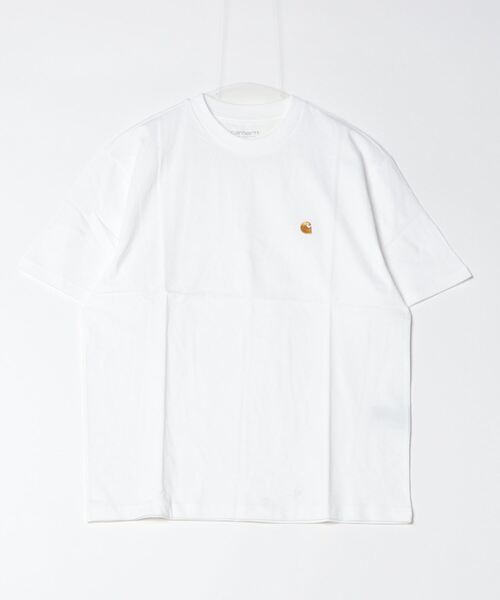 Carhartt(カーハート)の「Carhartt WIP/カーハートダブリューアイピー 半袖Tシャツ 刺繍ロゴ MUJI I033045(Tシャツ/カットソー・レディース・グレー/ブラック/ホワイト×ゴールド・S/M)」の7枚目の写真
