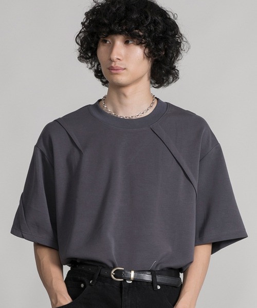 aimoha（アイモハ）の「【aimoha neo】DOUBLE-SIDED AIR FABRIC DECORATION DARTS TEE（サイズ0.1.2.3） (SS)（Tシャツ/カットソー・メンズ・グレー/ブラック/ホワイト・0/1/2/3）」の2枚目の写真