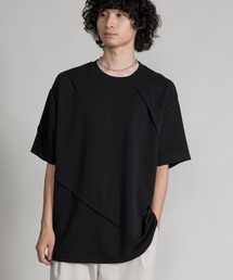 【aimoha neo】DOUBLE-SIDED AIR FABRIC DECORATION DARTS TEE(サイズ0.1.2.3) (SS)