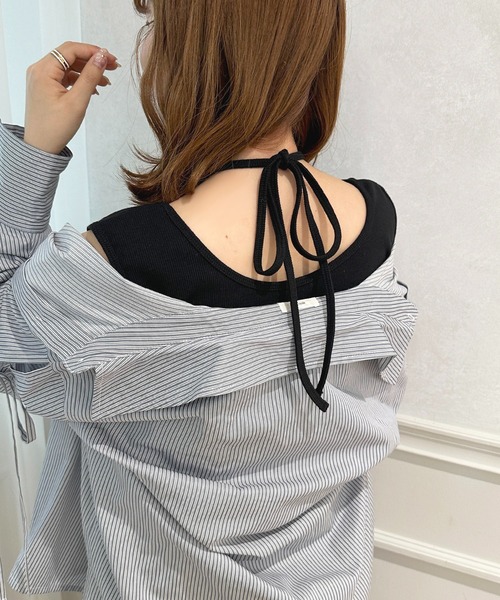 apres jour（アプレジュール）の「ストラップ＋タンクインナー【ZOZOTOWN限定アイテム】（タンクトップ・レディース・アイボリー/ブラック/ブルー・フリー/X-LARGE）」の14枚目の写真