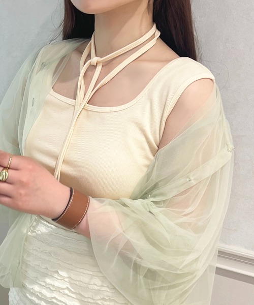 apres jour（アプレジュール）の「ストラップ＋タンクインナー【ZOZOTOWN限定アイテム】（タンクトップ・レディース・アイボリー/ブラック/ブルー・フリー/X-LARGE）」の7枚目の写真