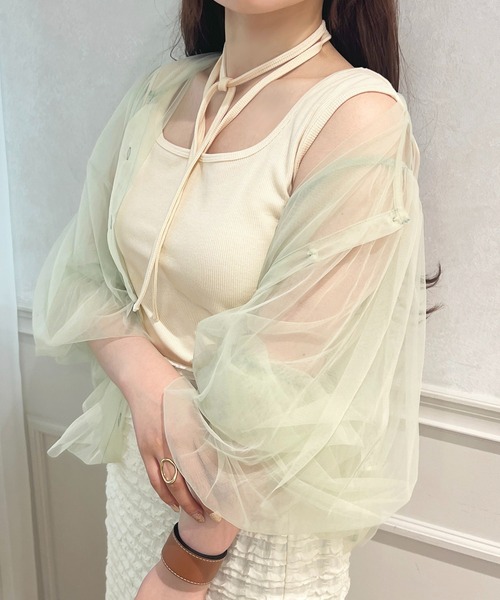 apres jour（アプレジュール）の「ストラップ＋タンクインナー【ZOZOTOWN限定アイテム】（タンクトップ・レディース・アイボリー/ブラック/ブルー・フリー/X-LARGE）」の9枚目の写真