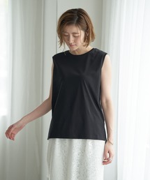 YECCA VECCA | コットンスムースノースリーブトップス(Tシャツ/カットソー)