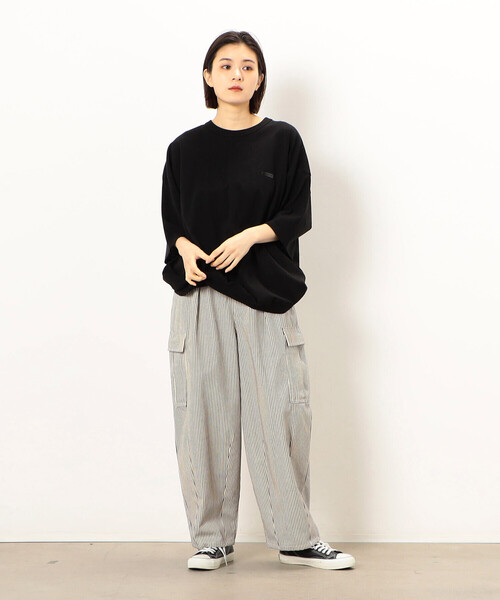 Purple&Yellow（パープルアンドイエロー）の「ワンポイントロゴプリントバルーン半袖Ｔシャツ（Tシャツ/カットソー・メンズ・ブラック/ホワイト/ミント・S/M/L）」の21枚目の写真