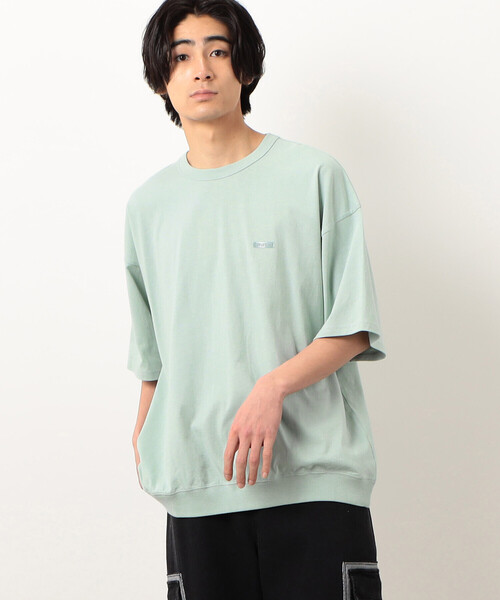 Purple&Yellow（パープルアンドイエロー）の「ワンポイントロゴプリントバルーン半袖Ｔシャツ（Tシャツ/カットソー・メンズ・ブラック/ホワイト/ミント・S/M/L）」の17枚目の写真