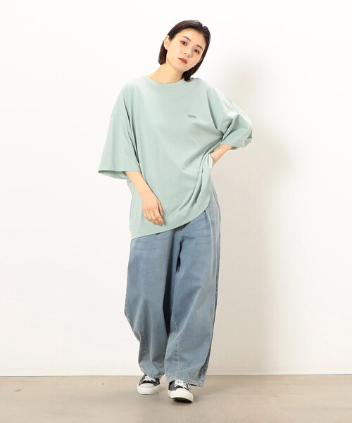 Purple&Yellow（パープルアンドイエロー）の「ワンポイントロゴプリントバルーン半袖Ｔシャツ（Tシャツ/カットソー・メンズ・ブラック/ホワイト/ミント・S/M/L）」の15枚目の写真