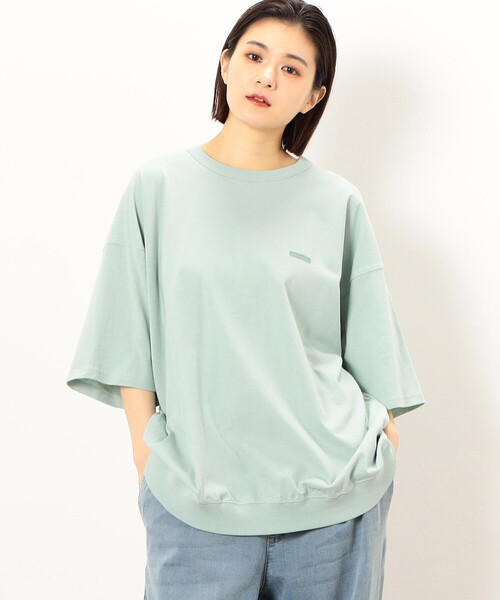 Purple&Yellow（パープルアンドイエロー）の「ワンポイントロゴプリントバルーン半袖Ｔシャツ（Tシャツ/カットソー・メンズ・ブラック/ホワイト/ミント・S/M/L）」の14枚目の写真