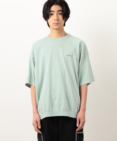 Purple&Yellow（パープルアンドイエロー）の「ワンポイントロゴプリントバルーン半袖Ｔシャツ（Tシャツ/カットソー・メンズ・ブラック/ホワイト/ミント・S/M/L）」の12枚目の写真