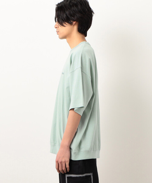 Purple&Yellow（パープルアンドイエロー）の「ワンポイントロゴプリントバルーン半袖Ｔシャツ（Tシャツ/カットソー・メンズ・ブラック/ホワイト/ミント・S/M/L）」の11枚目の写真