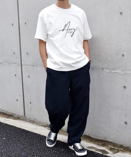 SHIPS any(シップス エニィ)の「SHIPS any: スクリプト フォント グラフィック プリント Tシャツ◇(Tシャツ/カットソー・メンズ・ブラック/ベージュ/ネイビー/ホワイト・MEDIUM/LARGE)」の17枚目の写真