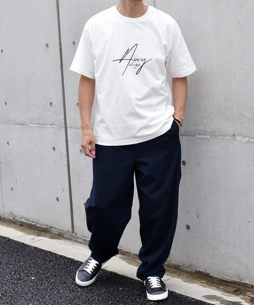 SHIPS any(シップス エニィ)の「SHIPS any: スクリプト フォント グラフィック プリント Tシャツ◇(Tシャツ/カットソー・メンズ・ブラック/ベージュ/ネイビー/ホワイト・MEDIUM/LARGE)」の16枚目の写真