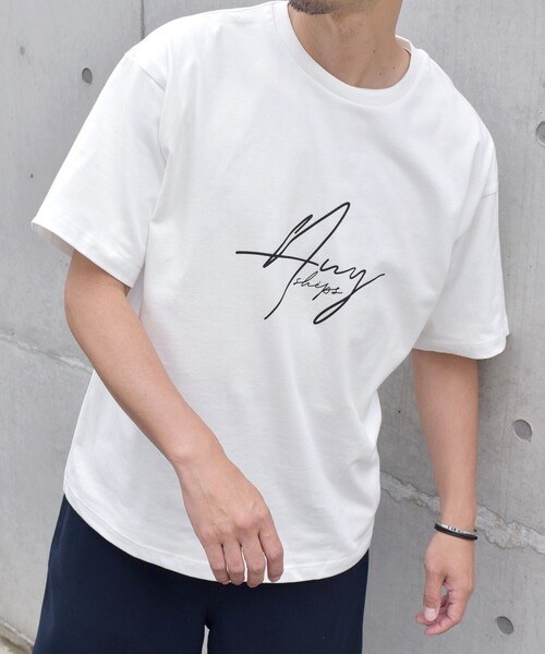 SHIPS any(シップス エニィ)の「SHIPS any: スクリプト フォント グラフィック プリント Tシャツ◇(Tシャツ/カットソー・メンズ・ブラック/ベージュ/ネイビー/ホワイト・MEDIUM/LARGE)」の13枚目の写真