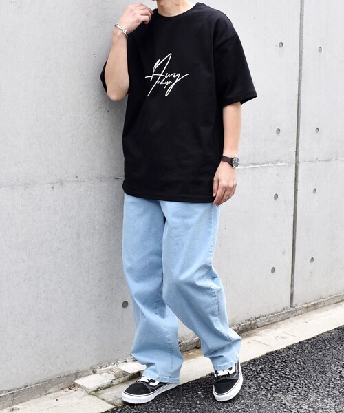 SHIPS any(シップス エニィ)の「SHIPS any: スクリプト フォント グラフィック プリント Tシャツ◇(Tシャツ/カットソー・メンズ・ブラック/ベージュ/ネイビー/ホワイト・MEDIUM/LARGE)」の12枚目の写真
