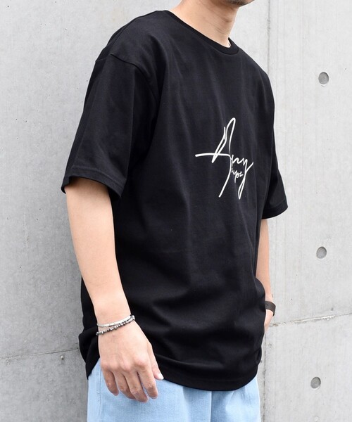 SHIPS any(シップス エニィ)の「SHIPS any: スクリプト フォント グラフィック プリント Tシャツ◇(Tシャツ/カットソー・メンズ・ブラック/ベージュ/ネイビー/ホワイト・MEDIUM/LARGE)」の9枚目の写真