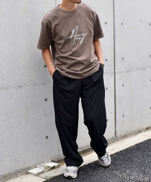 SHIPS any(シップス エニィ)の「SHIPS any: スクリプト フォント グラフィック プリント Tシャツ◇(Tシャツ/カットソー・メンズ・ブラック/ベージュ/ネイビー/ホワイト・MEDIUM/LARGE)」の8枚目の写真