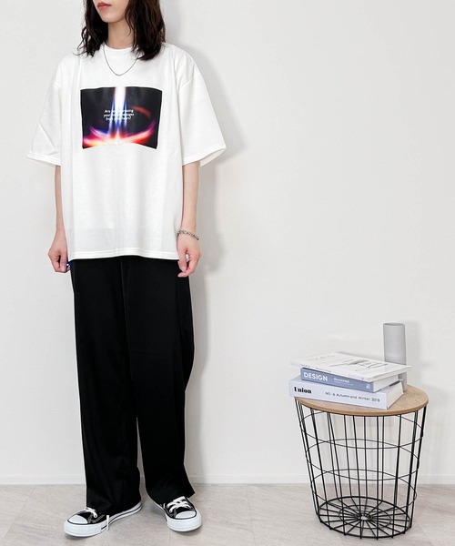 Ritzy(リッツィー)の「ダンボールニット クルーネック転写プリントTシャツ(スピリチュアル) レディース メンズ(Tシャツ/カットソー・メンズ・ブラック/ホワイト/チャコール/グレー系その他2/ホワイト系その他/ブラック系その他2/グレー系その他/ホワイト系その他2/ブラック系その他・LARGE/X-LARGE/MEDIUM/L/XL/M)」の15枚目の写真