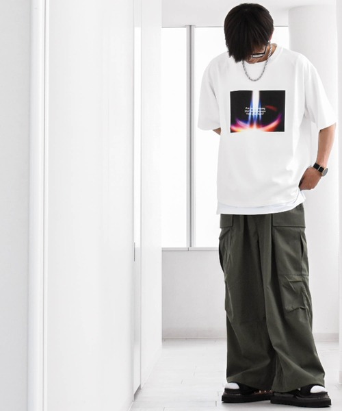 Ritzy(リッツィー)の「ダンボールニット クルーネック転写プリントTシャツ(スピリチュアル) レディース メンズ(Tシャツ/カットソー・メンズ・ブラック/ホワイト/チャコール/グレー系その他2/ホワイト系その他/ブラック系その他2/グレー系その他/ホワイト系その他2/ブラック系その他・LARGE/X-LARGE/MEDIUM/L/XL/M)」の14枚目の写真