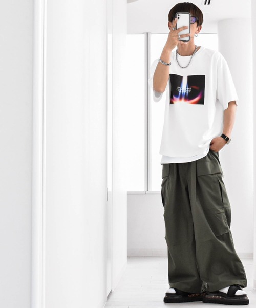 Ritzy(リッツィー)の「ダンボールニット クルーネック転写プリントTシャツ(スピリチュアル) レディース メンズ(Tシャツ/カットソー・メンズ・ブラック/ホワイト/チャコール/グレー系その他2/ホワイト系その他/ブラック系その他2/グレー系その他/ホワイト系その他2/ブラック系その他・LARGE/X-LARGE/MEDIUM/L/XL/M)」の11枚目の写真