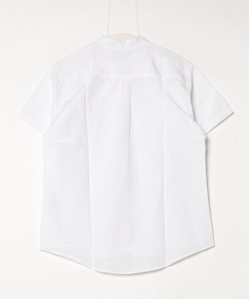 ARCADE（アーケード）の「半袖 バンドカラー オックスフォードシャツ/選べるマルチ釦&ノーマル釦（シャツ/ブラウス・メンズ・グレー/グレー系/ネイビー系/ホワイト系/サックスブルー/ネイビー/ホワイト/サックスブルー系・M/L/XL）」の20枚目の写真