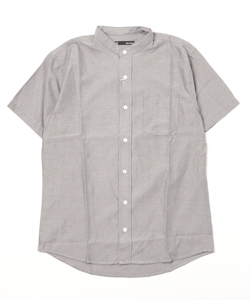 ARCADE（アーケード）の「半袖 バンドカラー オックスフォードシャツ/選べるマルチ釦&ノーマル釦（シャツ/ブラウス・メンズ・グレー/グレー系/ネイビー系/ホワイト系/サックスブルー/ネイビー/ホワイト/サックスブルー系・M/L/XL）」の11枚目の写真