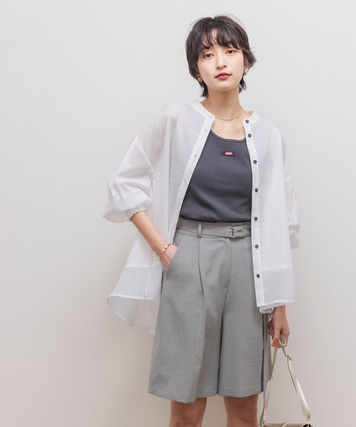 Eimee Law（エイミーロウ）の「バックシャーリング ヘムシアーブラウス（シャツ/ブラウス・レディース・ブラック/オフホワイト/サックスブルー・38）」の8枚目の写真