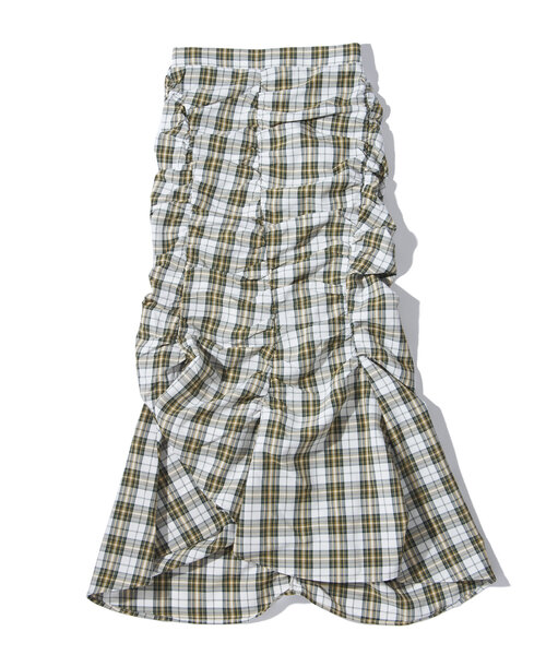WHO'S WHO gallery（フーズフーギャラリー）の「ギャザーデザインチェックスカート（スカート・レディース・オフホワイト/ブルー/グリーン系その他2・FREE）」の9枚目の写真