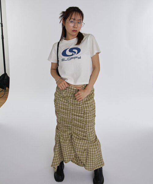 WHO'S WHO gallery（フーズフーギャラリー）の「ギャザーデザインチェックスカート（スカート・レディース・オフホワイト/ブルー/グリーン系その他2・FREE）」の15枚目の写真