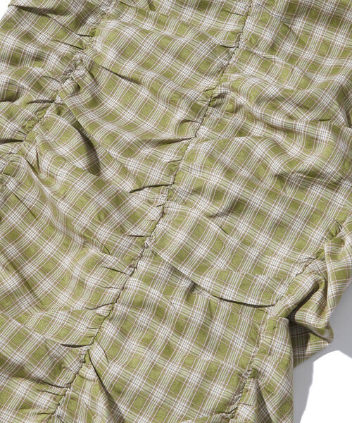 WHO'S WHO gallery（フーズフーギャラリー）の「ギャザーデザインチェックスカート（スカート・レディース・オフホワイト/ブルー/グリーン系その他2・FREE）」の18枚目の写真