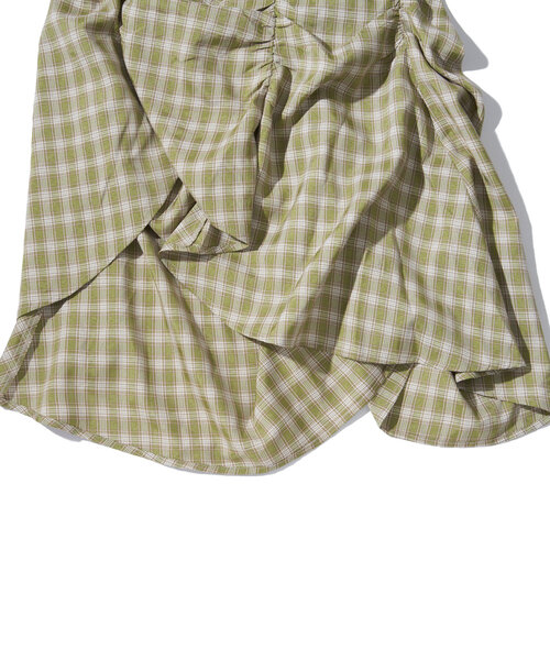 WHO'S WHO gallery（フーズフーギャラリー）の「ギャザーデザインチェックスカート（スカート・レディース・オフホワイト/ブルー/グリーン系その他2・FREE）」の19枚目の写真