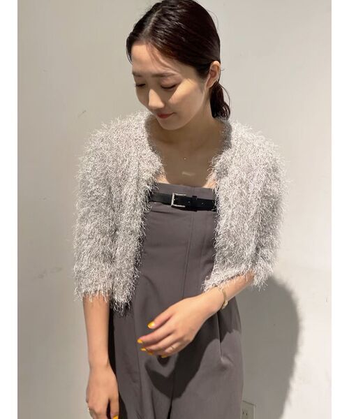 LAGUNAMOON（ラグナムーン）の「ラメブレンドシャギーニットカーディガン（カーディガン/ボレロ・レディース・シルバー/ピンク/ライトブルー・FREE）」の3枚目の写真