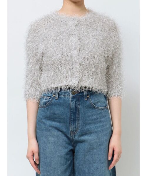 LAGUNAMOON（ラグナムーン）の「ラメブレンドシャギーニットカーディガン（カーディガン/ボレロ・レディース・シルバー/ピンク/ライトブルー・FREE）」の7枚目の写真