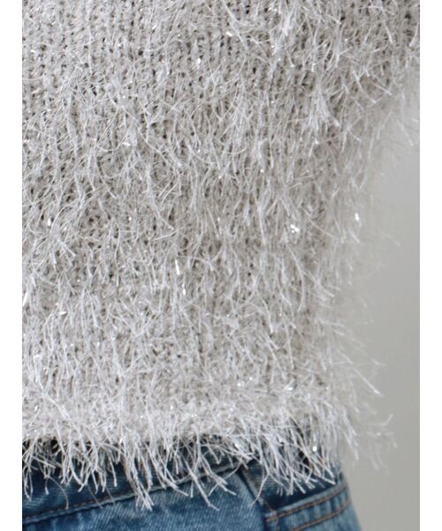 LAGUNAMOON（ラグナムーン）の「ラメブレンドシャギーニットカーディガン（カーディガン/ボレロ・レディース・シルバー/ピンク/ライトブルー・FREE）」の12枚目の写真