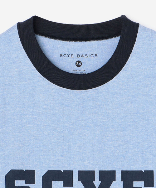 SCYE BASICS カットソー SCYE BASICS サイベーシックス ロゴ プリント リンガーTシャツ